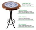 Ver imagem 4 de Conjunto Mesa Bistrô Alta Redonda 60cm + 3 Banquetas Bar Varanda Pub - Azulejo Português - Natural