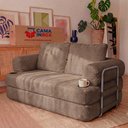Ver imagem 1 de Sofá Cama Elo 1,88m Xpand Tech Tecido Velourê Marrom Cama Inbox
