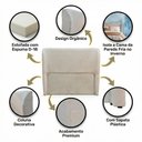 Ver imagem 3 de Cabeceira para Cama Box Casal Padrão Liah 140cm Linho Bege - Desk Design