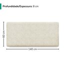 Ver imagem 3 de Cabeceira Painel Suspenso Casal 140 cm Luna Retangular Boucle Bege Artte