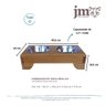 Comedouro Pet Elevado Duplo G - Potes Inox Madeira Meia Lua - 2