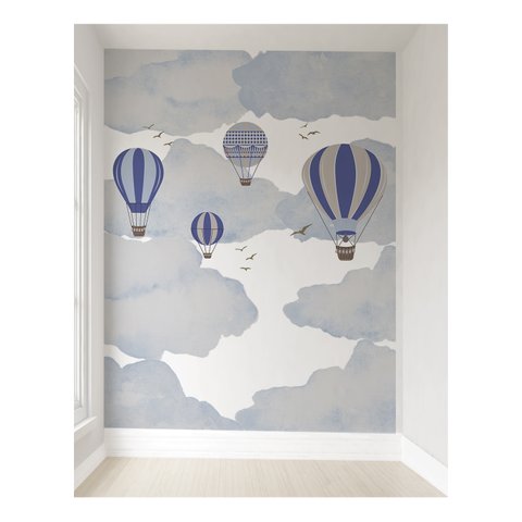 Papel de parede balão azul menino infantil M² PP113