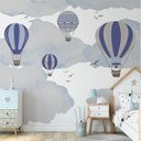 Ver imagem 3 de Papel de parede balão azul menino infantil M² PP113