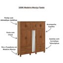 Ver imagem 4 de Guarda Roupa Casal Maleiro Madeira com Espelho 1145c Bronze 10 Portas e 4 Gavetas Castanho Finestra
