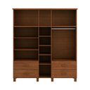 Ver imagem 3 de Guarda Roupa Casal Maleiro Madeira com Espelho 1145c Bronze 10 Portas e 4 Gavetas Castanho Finestra