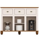 Ver imagem 7 de Aparador Buffet para Sala de Jantar 3 Portas 3 Gavetas 130cm Alegra S05 Off White Nogueira - Lyam