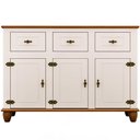 Ver mais imagens de Aparador Buffet para Sala de Jantar 3 Portas 3 Gavetas 130cm Alegra S05 Off White Nogueira - Lyam