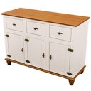 Ver imagem 2 de Aparador Buffet para Sala de Jantar 3 Portas 3 Gavetas 130cm Alegra S05 Off White Nogueira - Lyam