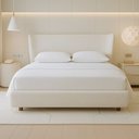 Ver imagem 1 de Cama Japonesa com Cabeceira Corea Seo Queen Courino Off White - Sallar Home