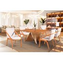 Ver imagem 1 de Sala de Jantar Quadrada Madeira Maciça 6 Cadeiras 1,30x1,30m - Topázio - Harmonia Salas