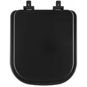 Ver imagem 1 de Tampa de Vaso Laqueado Com Amortecedor Quadra Preto Fosco para Bacia Deca com Ferragem Preta