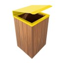 Ver imagem 1 de Lixeira de Madeira Plástica com Tampa Basculante Amarela 96l