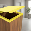 Ver imagem 2 de Lixeira de Madeira Plástica com Tampa Basculante Amarela 96l