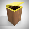 Lixeira de Madeira Plástica Ecológica com Tampa Basculante Amarela 96l - 4