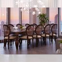 Ver imagem 7 de Mesa de Jantar Madeira Maciça 320cm para 12 Lugares Pés Torneados Flower Castanho Canela