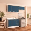 Ver imagem 1 de Cozinha Compacta 250081 3 Peças Amara Branco Azul Politorno Móveis