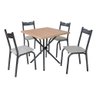Mesa de Jantar Pequena com 4 Cadeiras Preto Carvalho Manteiga Adel Slim Jm Móveis - 2