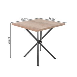 Mesa de Jantar Pequena com 4 Cadeiras Preto Carvalho Manteiga Adel Slim Jm Móveis - 3