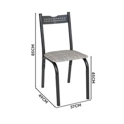 Mesa de Jantar Pequena com 4 Cadeiras Preto Carvalho Manteiga Adel Slim Jm Móveis - 4