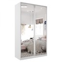 Ver imagem 2 de Guarda Roupa Solteiro 100% MDF BP com 2 Portas Espelho Zermatt Branco