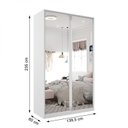 Ver imagem 3 de Guarda Roupa Solteiro 100% MDF BP com 2 Portas Espelho Zermatt Branco