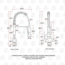 Ver imagem 6 de Torneira para Cozinha Gourmet Misturador Monocomando com Dupla Saída Carandaí Pingoo.casa - Prata