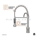 Ver imagem 4 de Torneira para Cozinha Gourmet Misturador Monocomando com Dupla Saída Carandaí Pingoo.casa - Prata