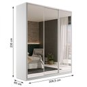 Ver imagem 4 de Guarda Roupa Casal 100% MDF BP com 3 Portas Espelho Zermatt Branco