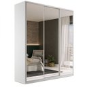 Ver imagem 2 de Guarda Roupa Casal 100% MDF BP com 3 Portas Espelho Zermatt Branco