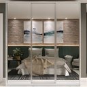 Ver imagem 3 de Guarda Roupa Casal 100% MDF BP com 3 Portas Espelho Zermatt Branco