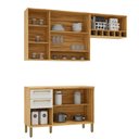 Ver imagem 3 de Cozinha Compacta Napoli 7 Portas 2 Gavetas 100% Mdf com Vidro Amêndoa/off White - Rio Doce