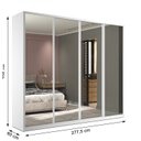 Ver imagem 3 de Guarda Roupa Casal 100% MDF BP com 4 Portas Espelhos Zermatt Branco