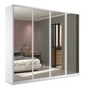 Ver imagem 2 de Guarda Roupa Casal 100% MDF BP com 4 Portas Espelhos Zermatt Branco