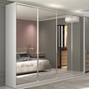 Ver imagem 1 de Guarda Roupa Casal 100% MDF BP com 4 Portas Espelhos Zermatt Branco