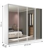 Guarda Roupa Casal 100% MDF BP com 4 Portas Espelhos Zermatt - 3