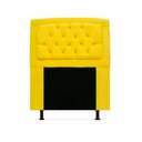 Ver imagem 2 de Kit Cabeceira Geovana + Calçadeira Baú Veneza Solteiro 120cm Suede - Renascer Decor:Amarelo