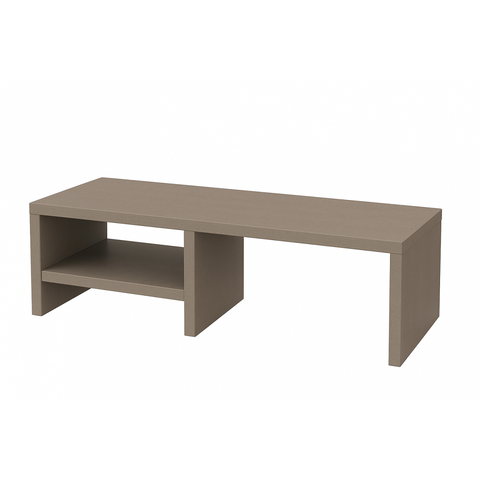 Suporte de Monitor em Mdf Gianduia 80cm com Prateleira Lateral Estilo Neutro e Funcional