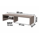 Ver imagem 2 de Suporte de Monitor em Mdf Gianduia 80cm com Prateleira Lateral Estilo Neutro e Funcional