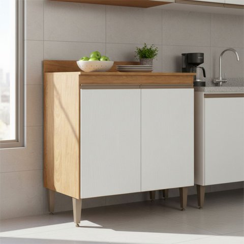 Balcão de Cozinha para Cooktop Essenza 80cm 2 Portas Móvel na Caixa