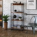 Ver imagem 2 de Estante Livreiro Multiuso Dynamica Industrial 60cm 4 Prateleiras C08 Nogal - Mpozenato