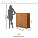 Ver imagem 3 de Cômoda para Quarto 4 Gavetas com Pés Puxador Softfeel Suavitá 89cm Amêndoa Clean