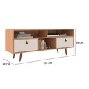 Ver imagem 2 de Rack de Tv até 60 Pol. Maiorca com 2 Portas - Freijó / Off White