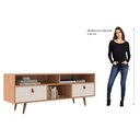 Ver imagem 5 de Rack de Tv até 60 Pol. Maiorca com 2 Portas - Freijó / Off White