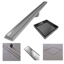 Ver imagem 1 de Kit Ralo Linear Banheiro 5x60 + Ralo 15x15 Inox Oculto Cinza Box Lavabo Dentro e Fora