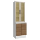 Ver imagem 1 de Kit Balcão + Cristaleira 60 Cm Branco/rustic/crema Smart 100% Mdf Madesa