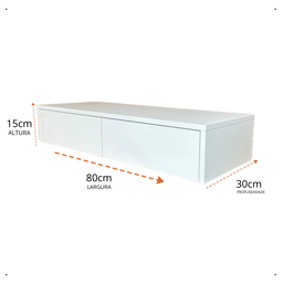 Mesa de Cabeceira Penteadeira com 2 Gavetas 80x15x30cm - 2