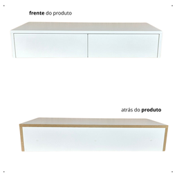 Mesa de Cabeceira Penteadeira com 2 Gavetas 80x15x30cm - 4