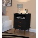 Ver imagem 2 de Kit 2 Criado Mesa de Cabeceira Decore Itália: Preto