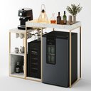Ver imagem 7 de Aparador para Adega, Cervejeira, Frigobar com Cantinho do Café Alba Metal Dourado MDF Atenna