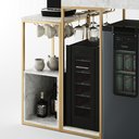 Ver imagem 6 de Aparador para Adega, Cervejeira, Frigobar com Cantinho do Café Alba Metal Dourado MDF Atenna